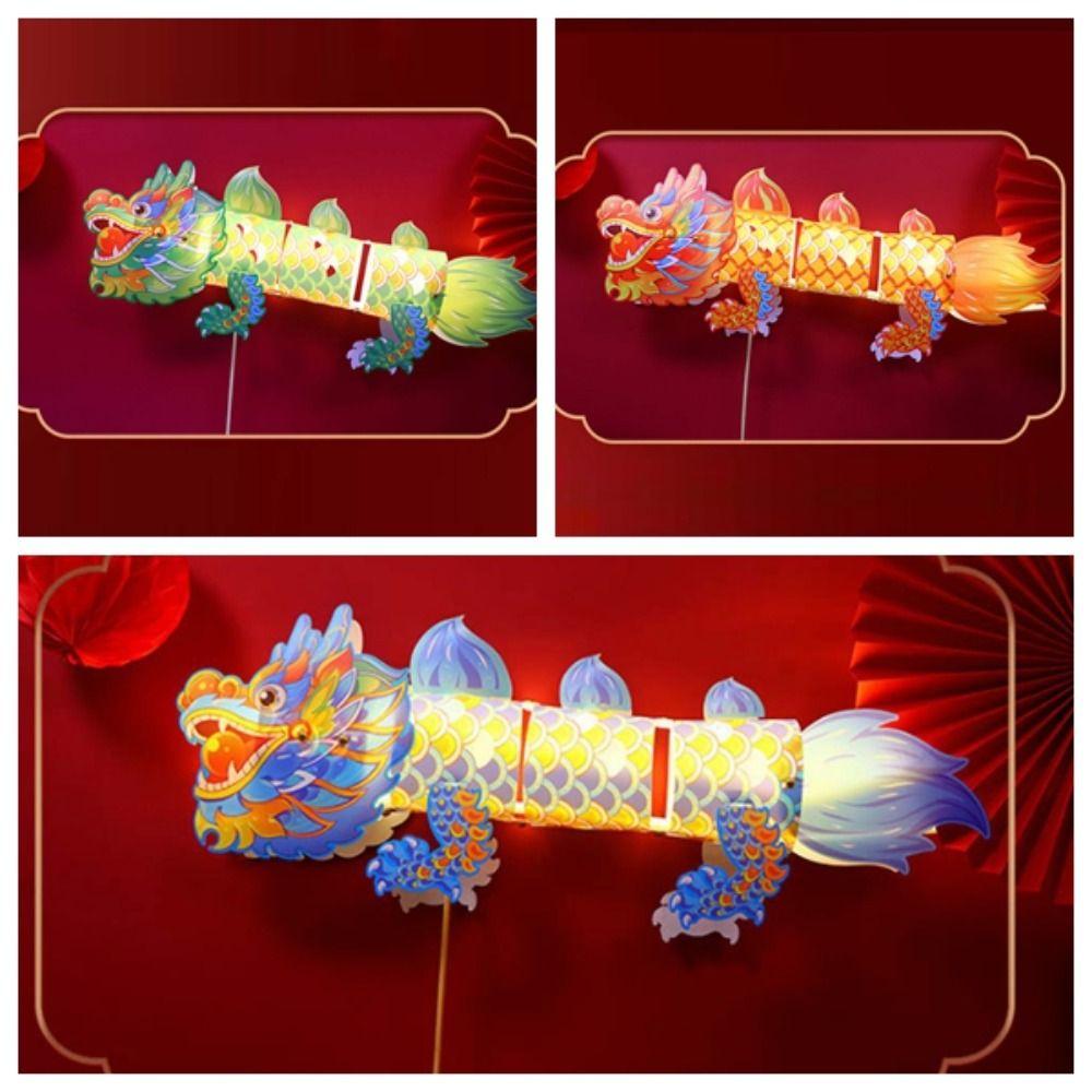 Handliche Kinder-Loong-Laterne PVC Handgefertigte Drachenlaterne Hanfu-Accessoires