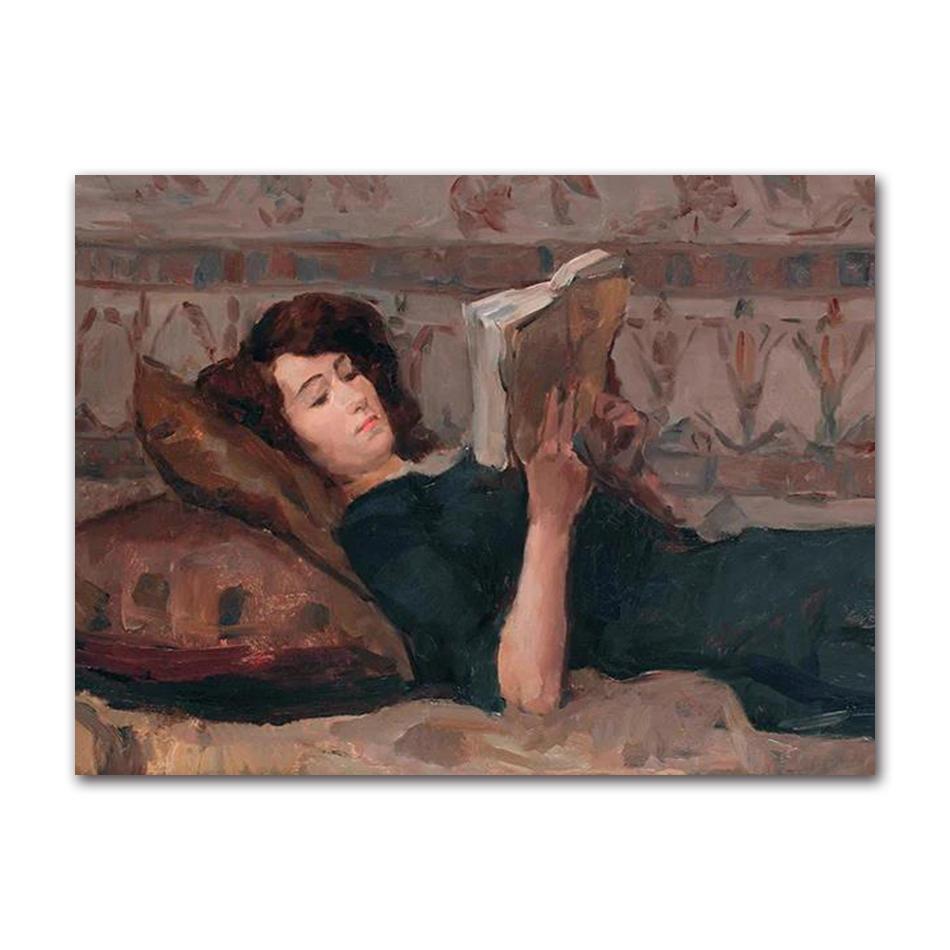 Scandinavian Vintage Wall Art Rustic Female Portrait HD Canvas Oil Painting Posters and Prints Home Bedroom Living Room Decor