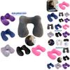 U-shaped Inflatable Neck Pillow Set For Travel With Camel Hump Design Soft And Comfortable