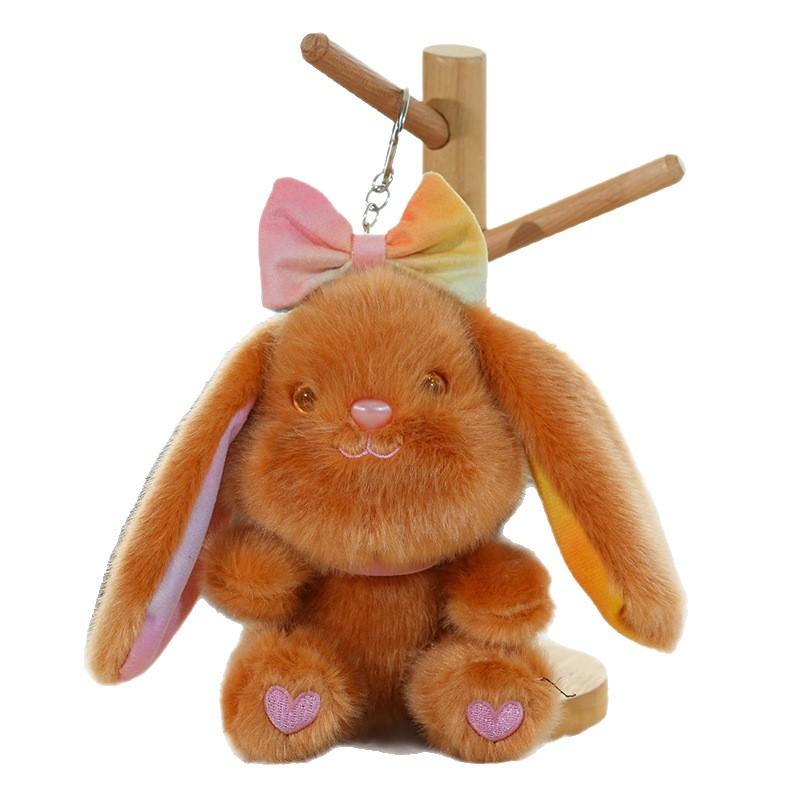 Cartoon Plush Toy Rabbit with Lop Ears Cute Stuffed Bunny Doll Backpack Pendant Gift