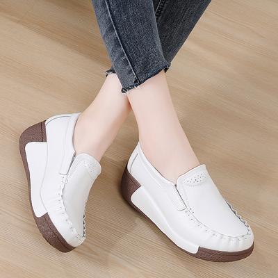 Women Flats Comfortable Loafers Shoes Woman Breathable Leather Sneakers Women Fashion White Soft Casual Shoes Female