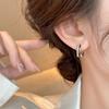 925 Sterling Silver Zircon Double Round Hoop Earrings for Fashion Women Light Luxury Fine Jewelry Trendy Accessories