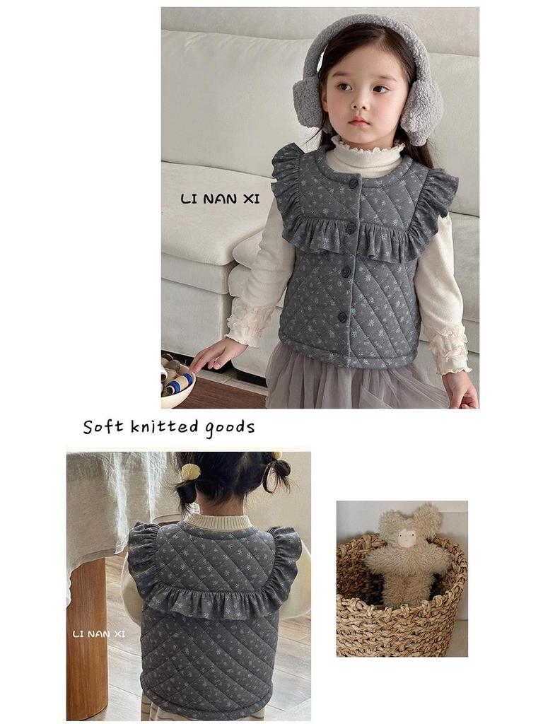 88330 Autumn/Winter Quilted Cotton Vest for Kids - New 2025 Warm Sleeveless Jacket for Boys & Girls