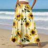 Women's Casual High Waist Drawstring A-line Skirt Color Skirt With Pockets