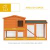 Two-Tier Outdoor Rabbit Hutch Made of Fir Wood and Metal Wire, 150x45x85 cm, Orange