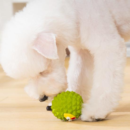 Latex Fruit Dog Chew Toy Squeaky Cartoon Melon Banana Dragon Fruit Durian Interactive Toy Small Medium Large Dogs Teething Cleaning Boredom Toy