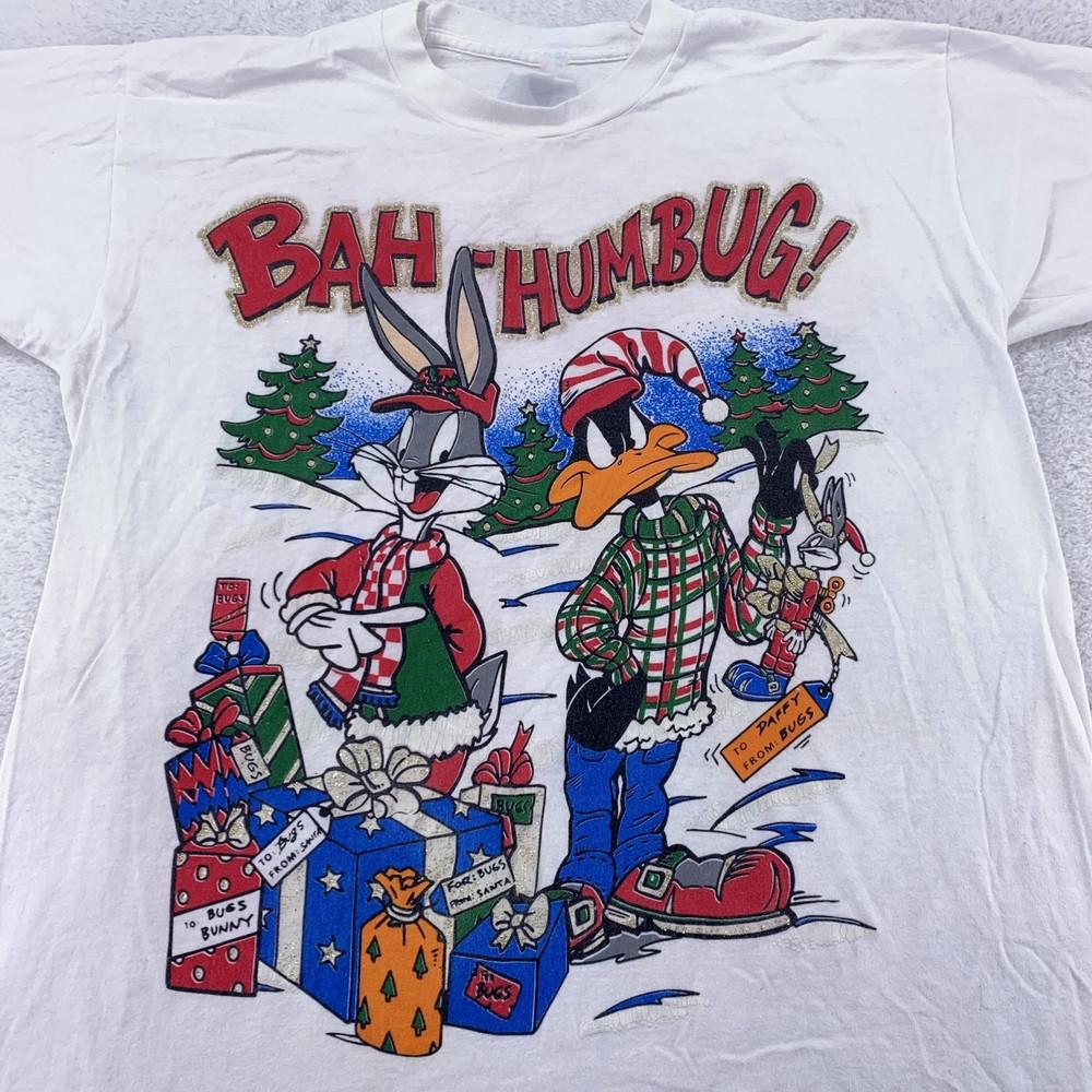 

VTG Looney Tunes Christmas Funny Heavy Cotton White T Shirt S-5XL BT631 Unisex T-Shirt XXL