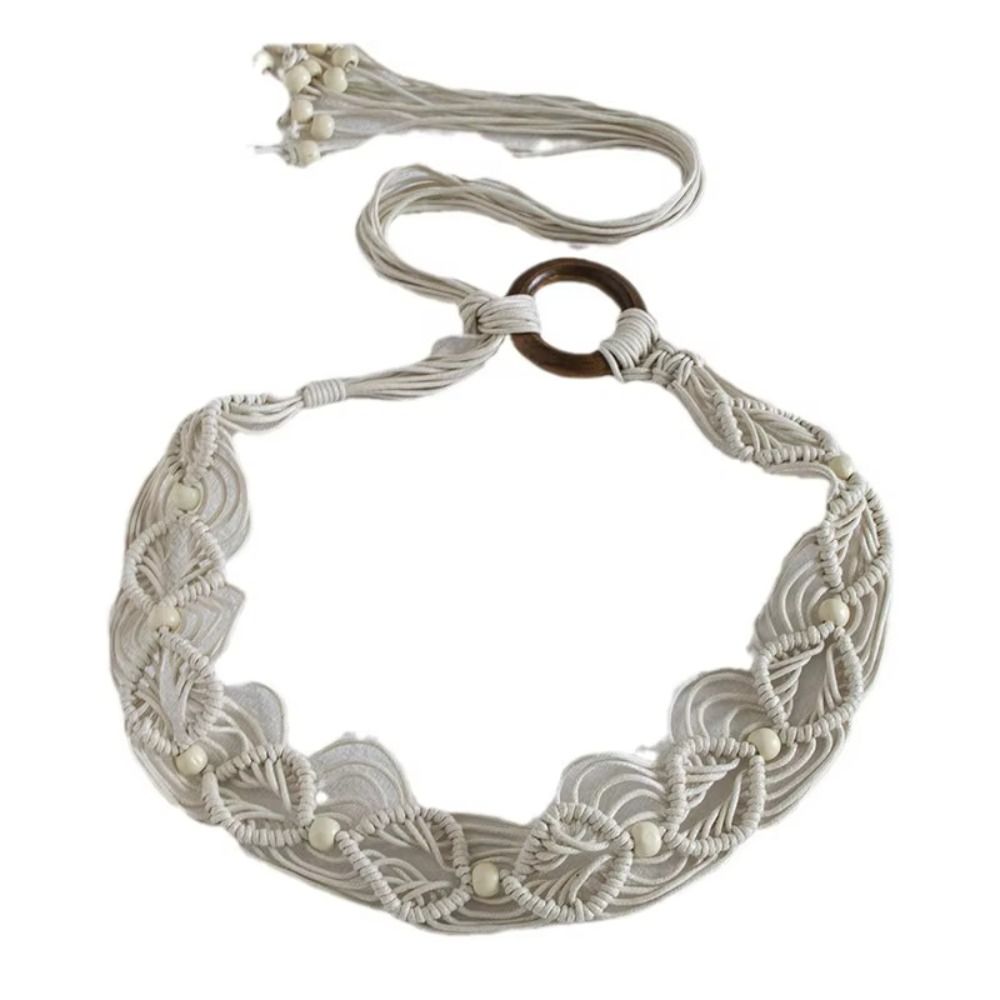 Woven Knot Female Waist Rope Wax Rope Ethnic Style Waist Chain Casual Dress Waistband  Girls