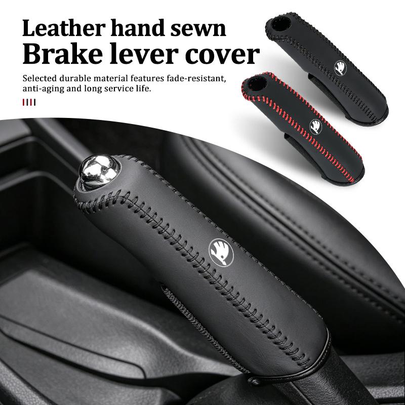 Car Gear Handbrake Protective Cover Automatic Handbrake Handle Cover For Skoda Fabia 1 2 Octavia a7 RS Superb Rapid Yeti Karoq xknp33