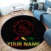 AFC Ajax Custom Name Round Area Rug,Carpet Rug for Living Room Bedroom Sofa Playroom Decor,Non-slip Floor Mat