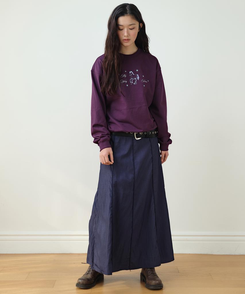 Hombadittingjeu Classic Panel Midi Skirt (Navy)