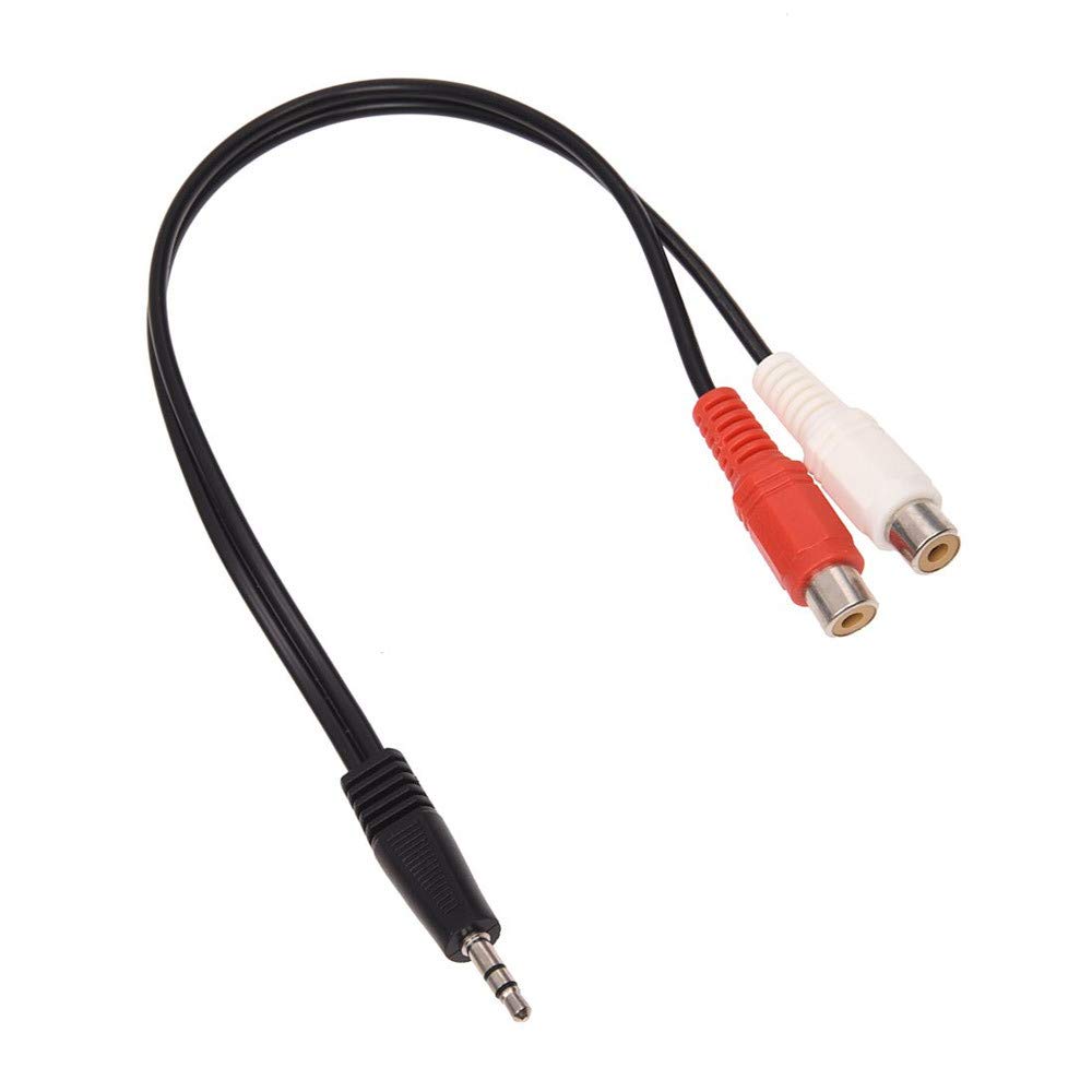 ANRANK RC35212AK 12 Inch 3.5mm Male To 2 RCA Female Jack Stereo Audio Y-Cable Adapter
