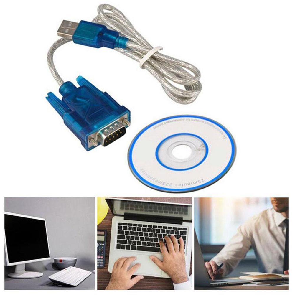 1/2Packs USB 2.0 to RS232 COM Port Serial Port 9 Pin DB9 Cable Adapter Convertor With Female Adapter With CD For Windows 10/7/8