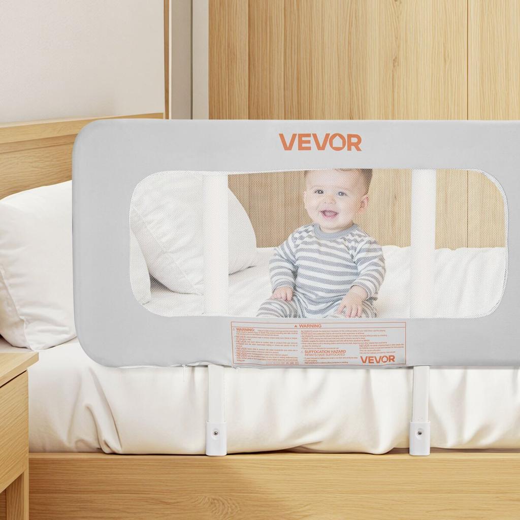 Toddler Bed Rail, Kids Beds Guard Rail with Reinforced Iron Pipe and Oxford Cloth, Adjustable Height Bed Side Railing, Portable Guard Bumper Barrier