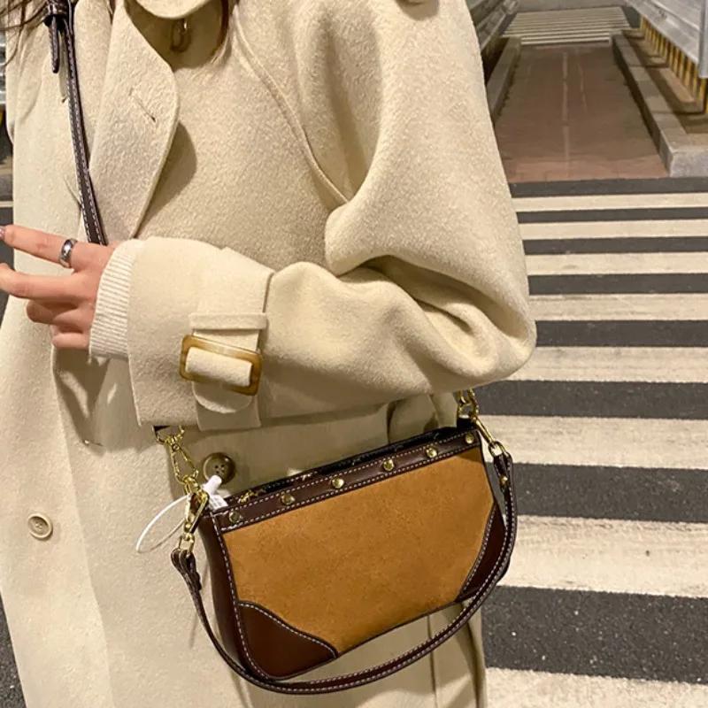 Новые модные ретро сумки через плечо женские классические универсальные простые женские — фото 3