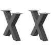 VidaXL Coffee Table Legs In X-Shape, 2 Pieces, Anthracite, 60 X (42-43) Cm, Steel 4012962