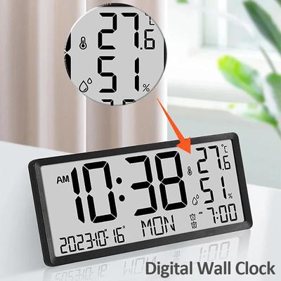 LED-Digital-Wanduhr mit großem Bildschirm, Multifunktions-Feuchtigkeitstemperatur-/Zeitanzeige, Wohnzimmer, einfache elektronische Desktop-Uhr