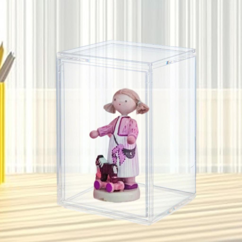 Clear Display Case Acrylic Display Box Desktop Transparent Home Storage for Doll Jewelry Collectibles Bookshelf Figures