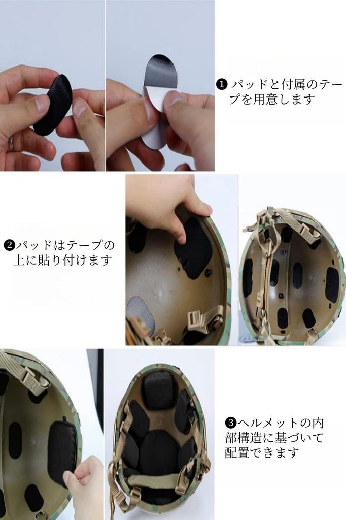 YFFSFDC Helmet Inner Pad, EVA Foam, 19 Pieces, Helmet Sponge, Shock Absorption, Easy Replacement, Protective Pad, Helmet Inner, Black