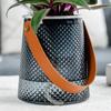 Hydroponic Flowers Vase Water Absorbing Plastic Flowerpot Desktop Ornament Leather Handle Self-watering Flowerpot Decoration