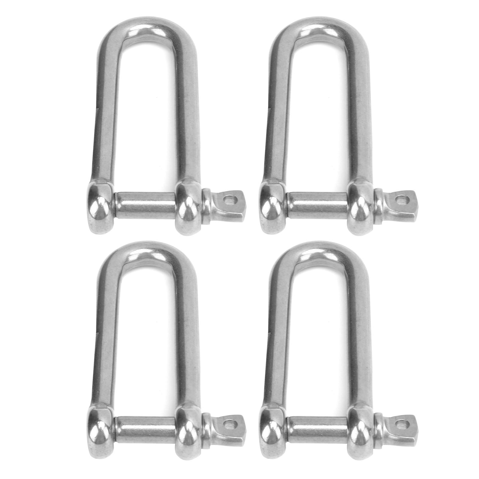 

4 шт. U-образные скобы из нержавеющей стали, удлиненные U-образные стропы, винты, такелажные скобы для подъема стального троса 8 мм 0,3 дюйма