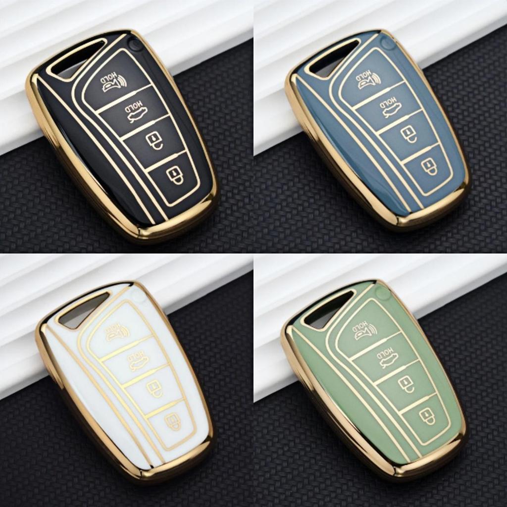 3/4 Button TPU Remote Key Case Cover Holder For Hyundai Grandeur HG Sedan Genesis G80 Santa Fe 3DM Grand SantaFe 2018 IX45 EQUUS Azera