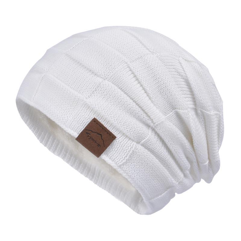 9875 Autumn/Winter Fleece-Lined Multi-Color Wool Knit Pullover Hat - Cozy Fashion for Women