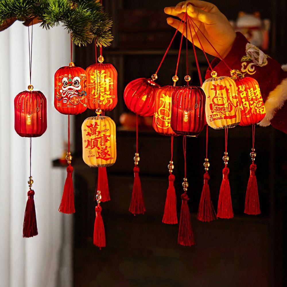 Chinese Style New Year Lantern Red Luminous Cloth Lantern Lantern Hanging Ornament Outdoor Decor