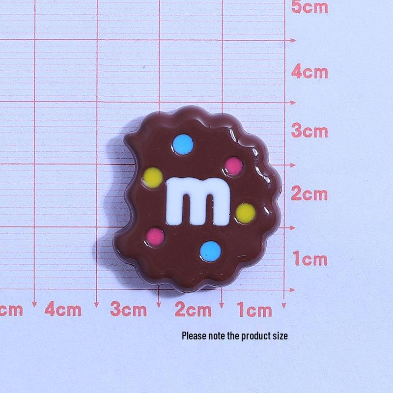 Handmade Colorful M Cookie Toy Ornaments: Creative DIY Kit with Cream Glue & Resin Accessories