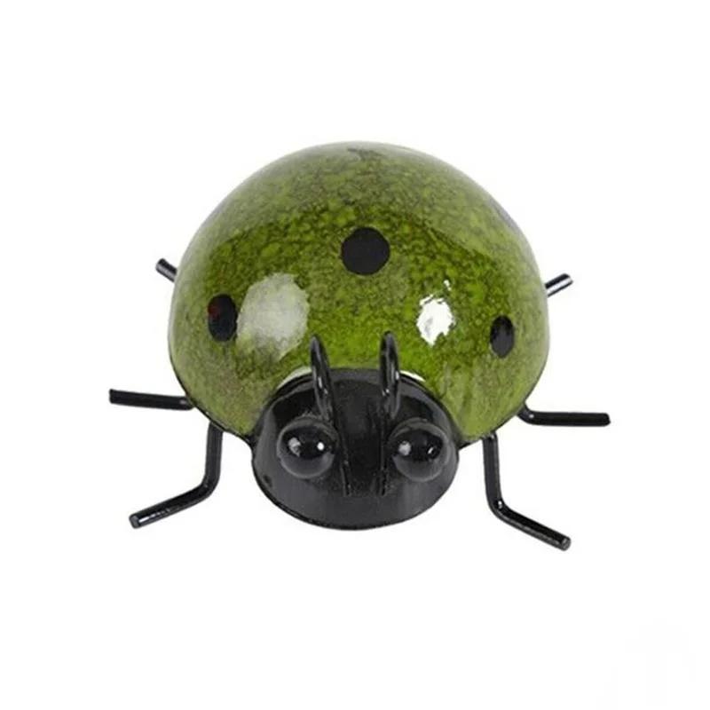 Мини Металлическая Божья Коровка Жук Вешалка Для Забора Настенный Орнамент Статуя Открытый Патио Сад Статуэтка Скульптура Для Домашнего Декора