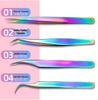 Golden Feather Precision Eyelash Extension Tweezers Set