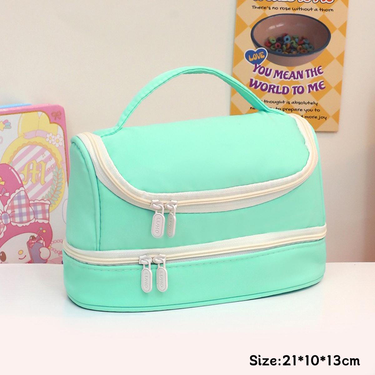

Macaron Color Large-capacity Pencil Bag Memory Waterproof Cloth Portable Pen Box Simple Cosmetic Bag Storage Bag Stationery Box