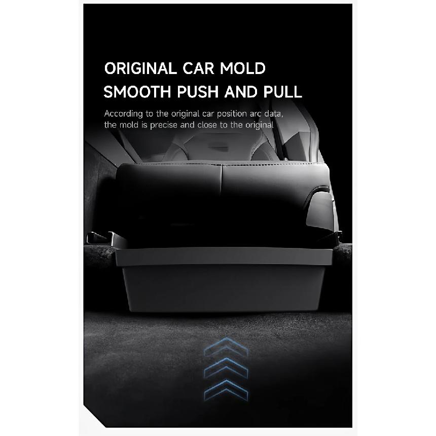 Pour le lancement du nouveau modèle Y Tesla 2025 Juniper 2 Pièces Tiroir sous le siège Boîte de rangement en TPE Organiseur Plateau Cover Accessoires Intérieur de Voiture