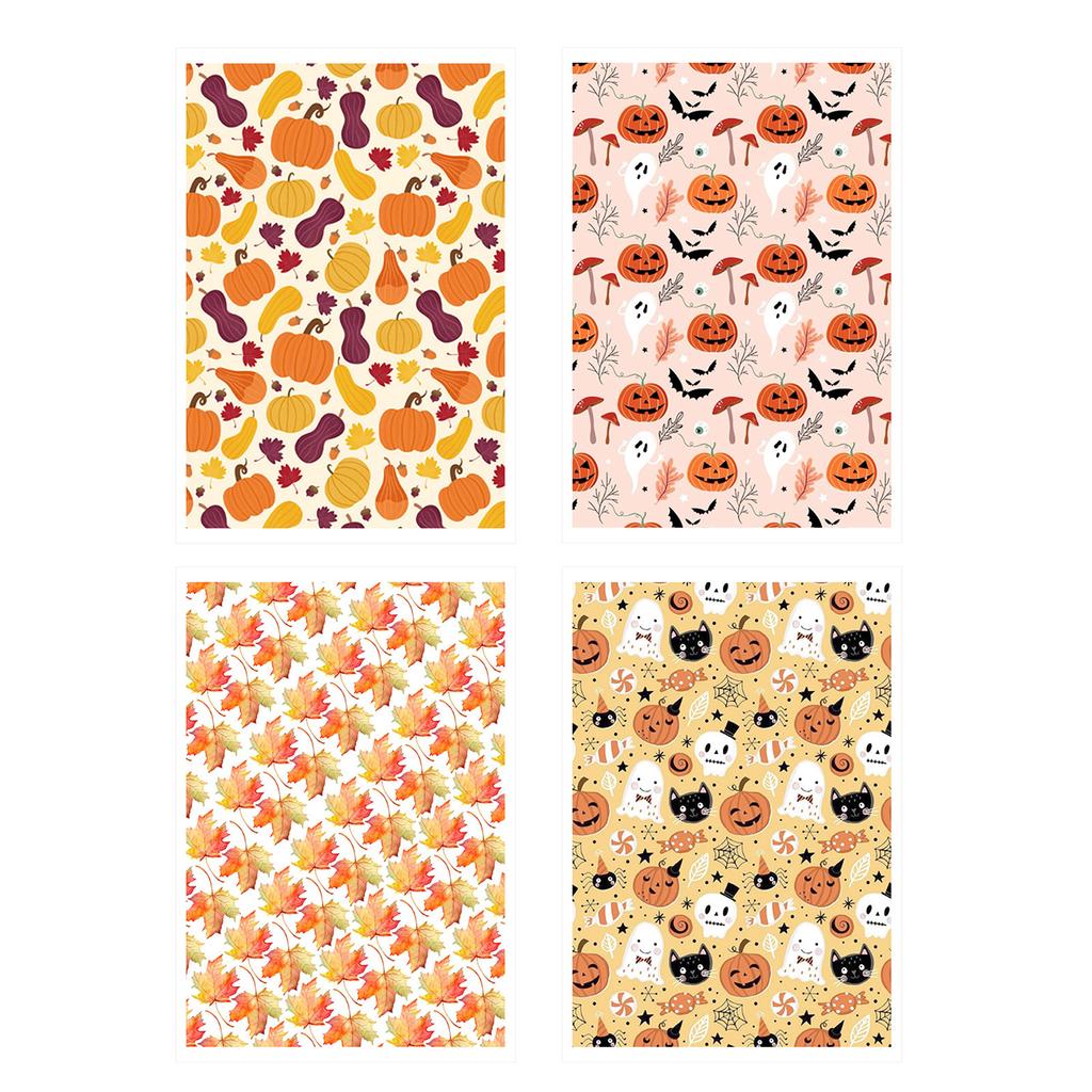 Halloweenské dýně Lebka Netopýr Papír pro přenos na polymerovou hmotu pro výrobu náušnic a šperků z polymerové hmoty Vodou rozpustný přenosový list na polymerovou hmotu