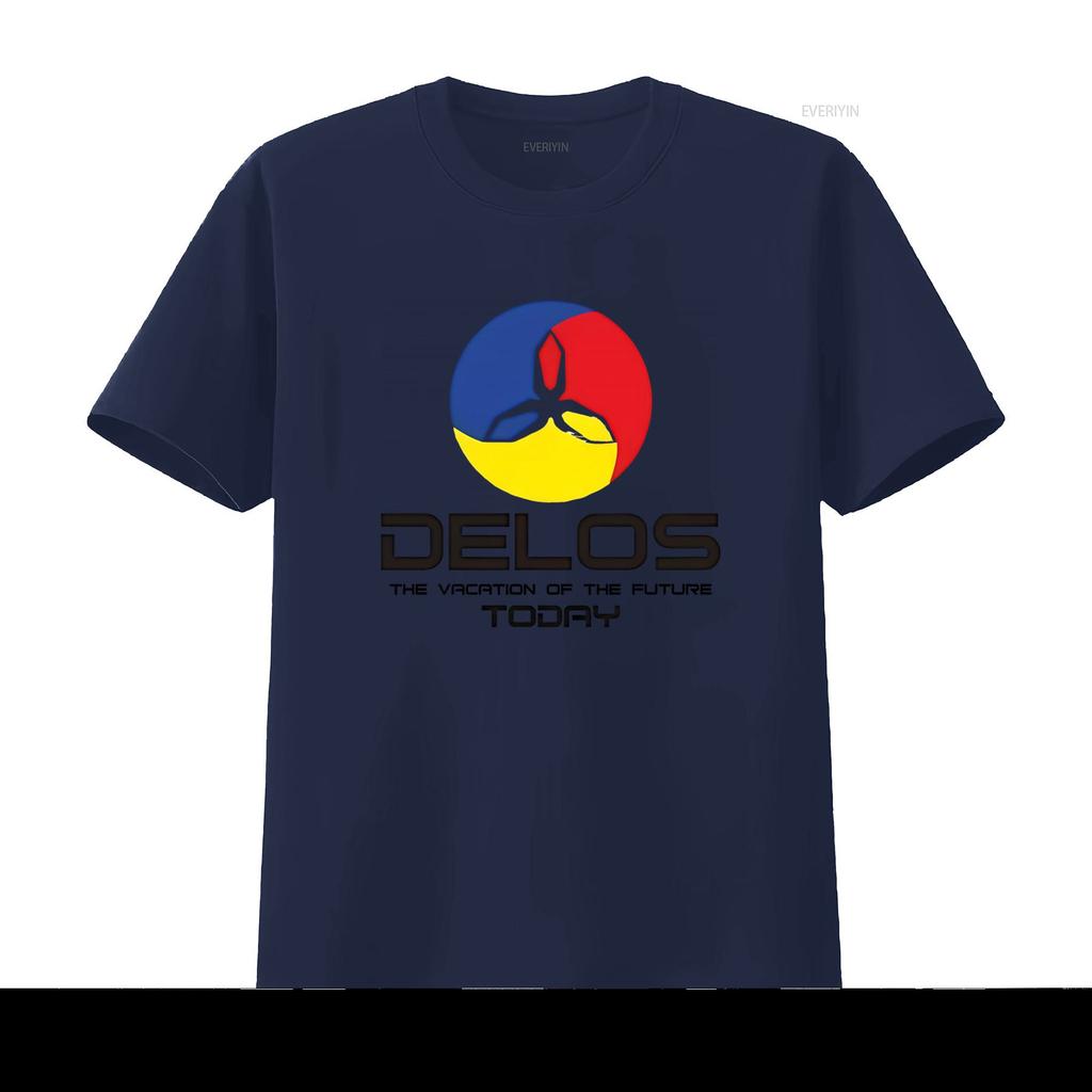 Delos T Shirt Retro Sci Fi Cyborg World Design Future Vacation Today Print Vintage Stylish Casual Unisex Versatile
