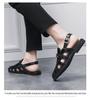 Men's Plus Size Leather Fisherman Sandals - Breathable, Hollow Buckle, Formal British Style for Summer