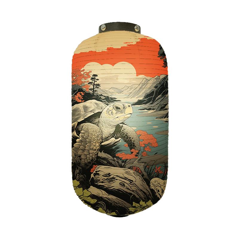 Japanese Traditional Cloth Lantern Ukiyo-e Style Turtle Printed Lantern Restaurant Pub Izakaya Cuisine Shop Hanging Decor Lamp