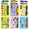 6 Bilder/Packung Renn-Puzzle Gesichtswechsel-Aufkleber Persönlichkeitstrend Cartoon-Spielzeug Kinder DIY Belohnungsaufkleber