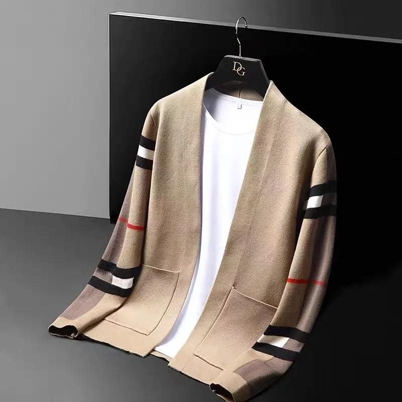 Spring and Autumn Fashion Sweater Cardigan Men's Knitted Cardigan Korean Edition Casual Coat