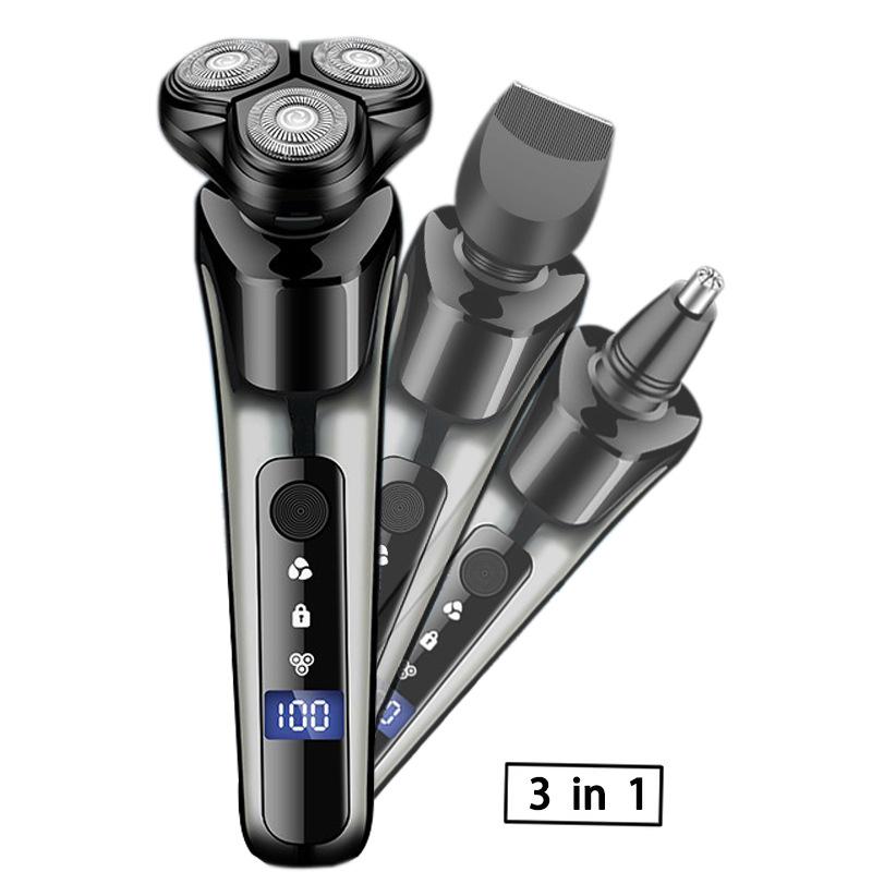 New hair clipper three-in-one men's razor rechargeable razor electric ultra-clean multi-functional beard cutter head portable