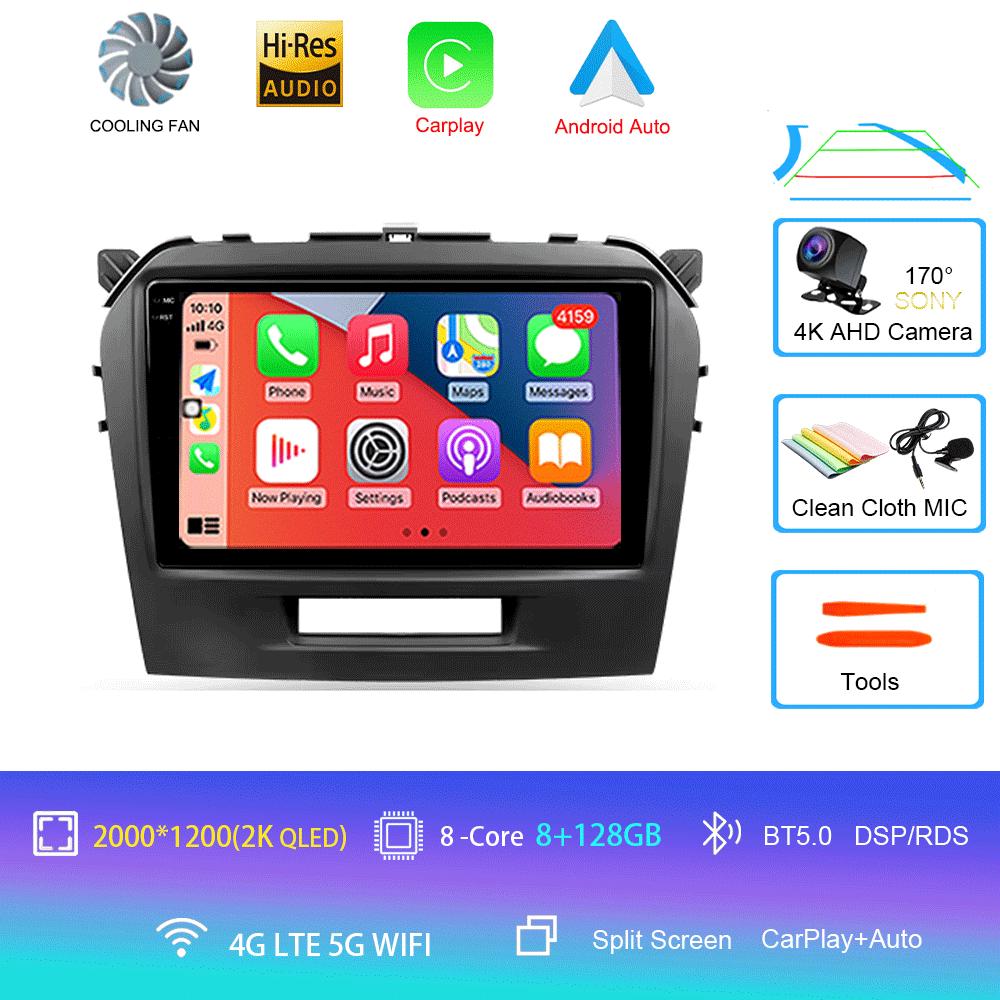 Car Radio Android 14 Carplay Auto For Suzuki Vitara 2015 2016 2017 2018 2019 Multimedia Video Player Navigation Gps Stereo Audio
