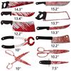 12pcs PVC Bloody Knives Props Festival Decorations Fake Plastic Knife with Realistic Blood Stains for Party Haunted House