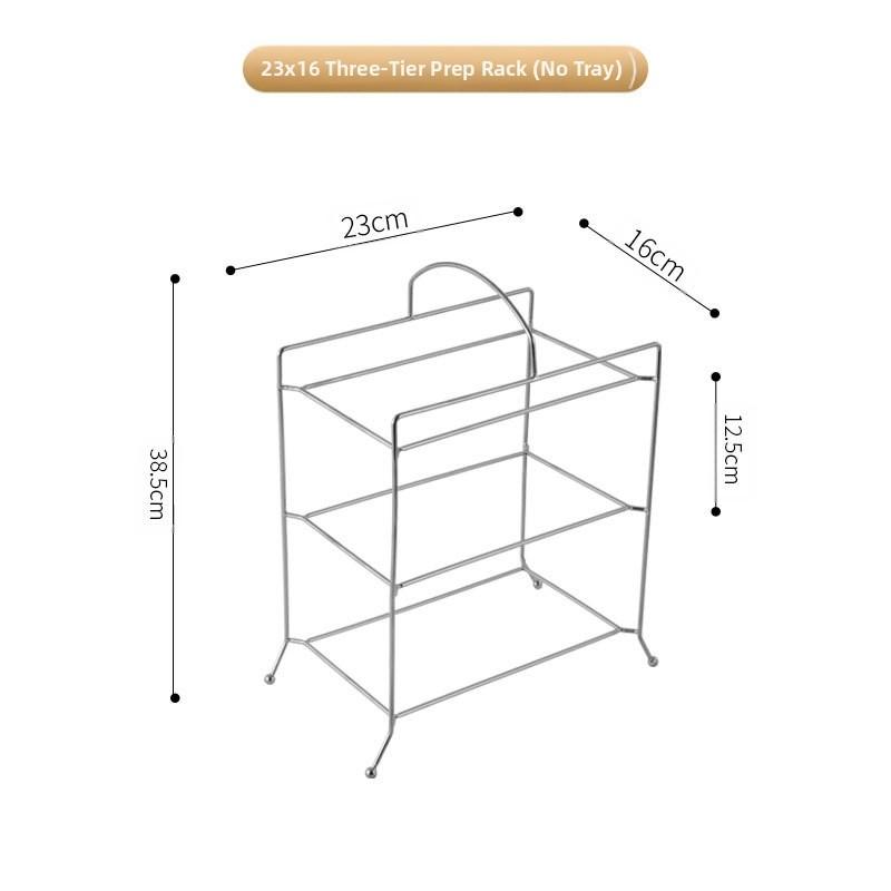 

Multi Tier 304 Stainless Steel Rectangular Barbecue Serving Rack for Organizing Tools and Ingredients in Restaurants and Homes