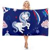 Cartoon Gradient Flower Unicorn 3D Digital Print Rectangular Bath Towel for Boys and Girls Outdoor Swimming Bibulous Bath Towel
