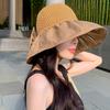 Women's Fashion Sun Hat, Polyester Visor with UV Protection, Foldable Wide Brim Beach Cap, Decorative Accessories - Spring/Summer Collection