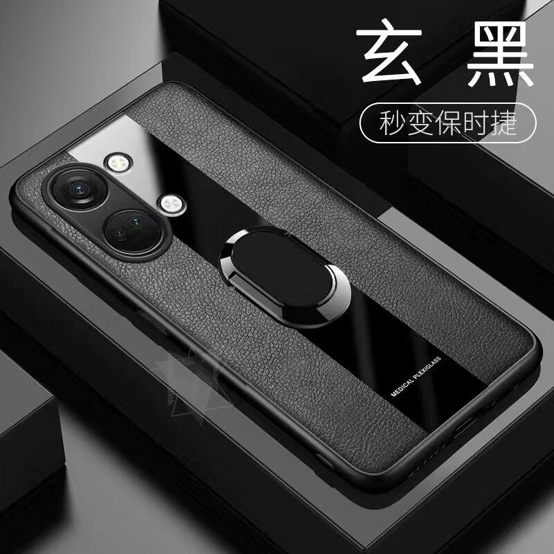 Custodia per Telefono con Anello Magnetico Per OnePlus Nord 3 5G Copertura in Pelle di Lusso Per One Plus Nord3 Elegante Capa Paraurti in Silicone Antiurto