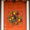 Fall Pumpkin Wreath Front Door Autumn Maple Leaf Harvest Realistic Simulation Wreath Indoor Outdoor Thanksgiving Home Decor
