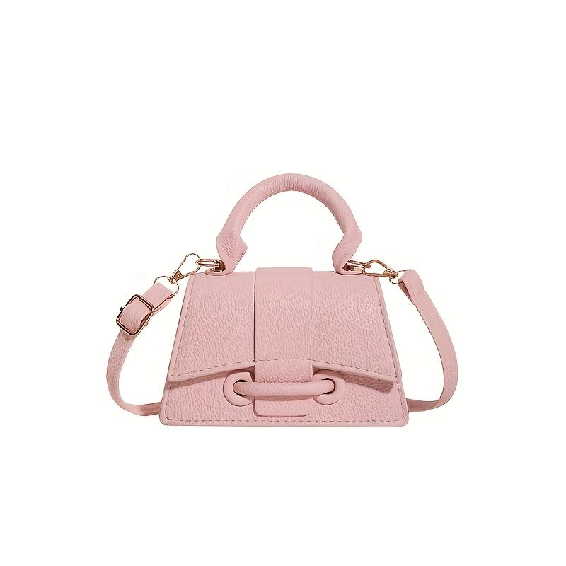 1pc Women's Elegant Handbag with Closure & Adjustable Crossbody Strap Square Top-Handle Mini Handbag, Minimalist Design for Everyday & Formal Events