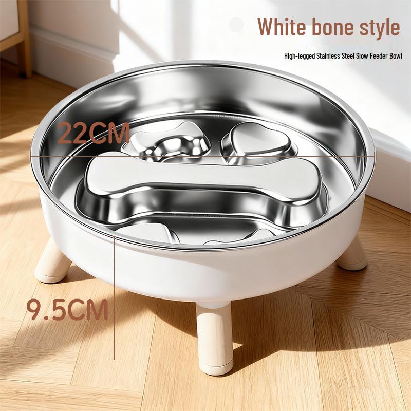 Stainless Steel Non-Slip Slow Feeder Bowl for Pets - Large Capacity for Dogs and Cats