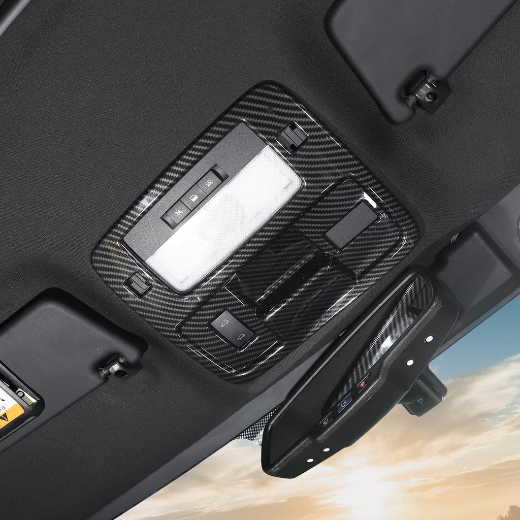 RT-TCZ Roof Reading Light Lamp Switch Button Panel Trim Cover Carbon Fiber Interior Accessories for Chevrolet Camaro 2010-2015